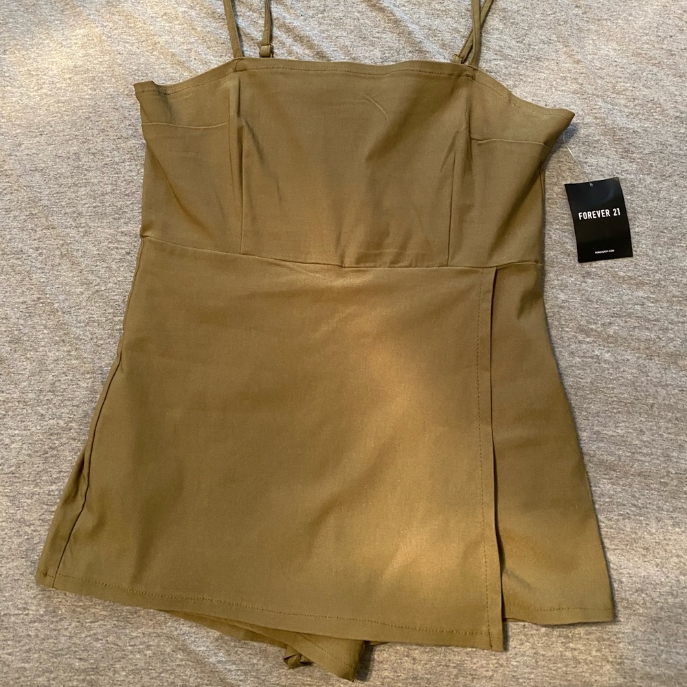 Olive green forever21 romper